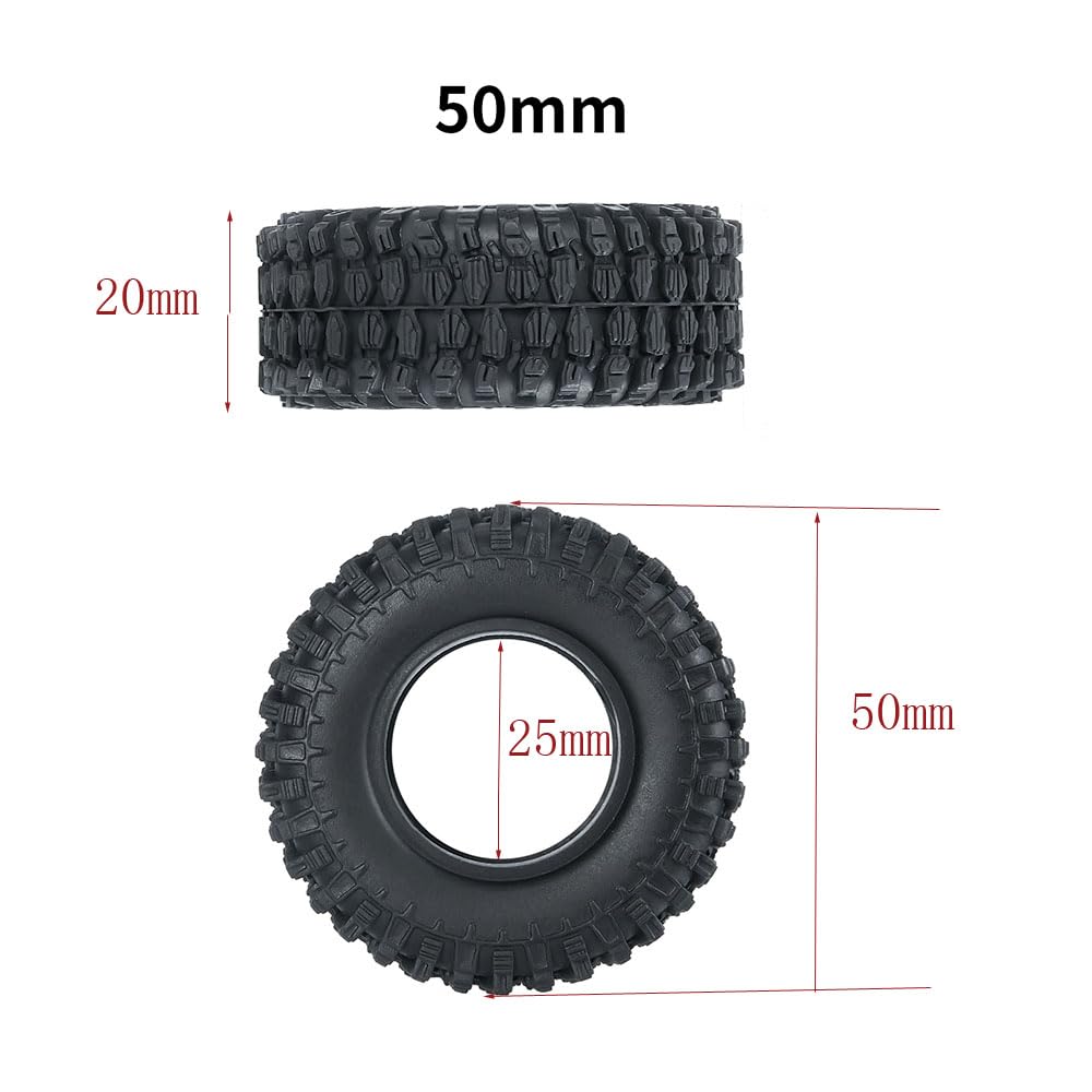 Amazon | 50mm 1/24タイヤ RCクローラータイヤ for Axial SCX24
