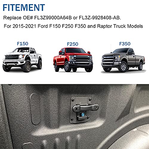 Byredio Bed Tie Down Anchors for Ford F150 F250 F350 2015-2021 Truck Cargo Bed Tie Downs Boxlink Cleats with Plates, Replacement for FL3Z99000A64B FL3Z-9928408-AB - Thumbnail 2