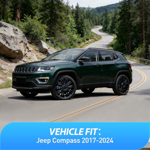 Image of Nilight Tape-On Window Visors for Jeep Compass 2017-2024, 4PCS | Fits 2017 2018 2019 2020 2021 2022 2023 2024 Jeep Compass, Smoke Out-Channel Rain Guards for Everyday Driving