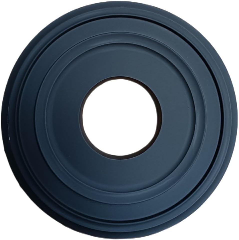 12 Inch Round PU Ceiling Medallion Decorative Cover Plate For Ceiling Fan Light Fixtures Or Chandeliers, Black Lightweight Moulded Design To Hide-Holes