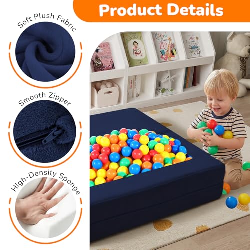 image for MeMoreCool Convertible Modular Kids Couch – Foam Toddler Sofa with W