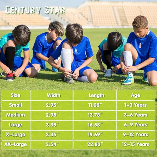 Century Star Kids Soccer Socks Softball Baseball Sock Toddler Youth Knee High Socks Striped Cotton Atheletic4