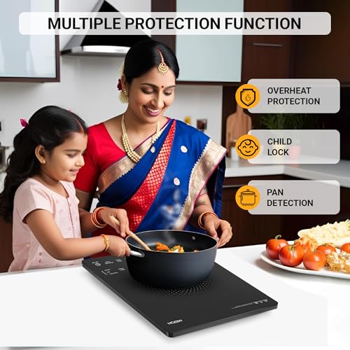 Image of Milton Elio Elite 21.0 Portable Induction Cooktop | Child Lock, LED Display Panel, 5KV Surge Protection I Timer & Preset Menu Functions|2100 W Feather Touch|Fast Cooking 3-Year Warranty
