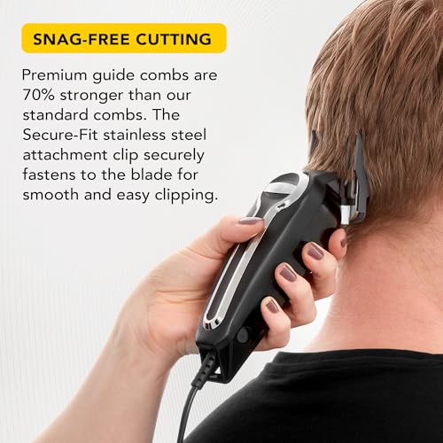 Wahl Haarschneider für Männer mit selbstschärfenden Präzisionsklingen, Elite Pro Head Shaver, Herrenhaarschneider, Secure Fit Premium Schneidkämme, Profi-Friseure, kabelgebunden