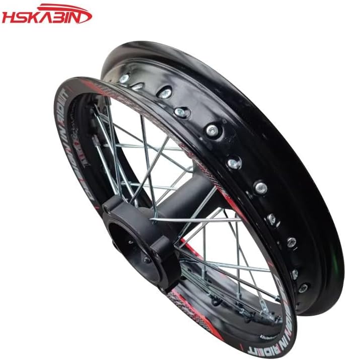 Off-road motorcycle 1.85x12 inch disc brake aluminum alloy rear wheel hub with decals (yellow)