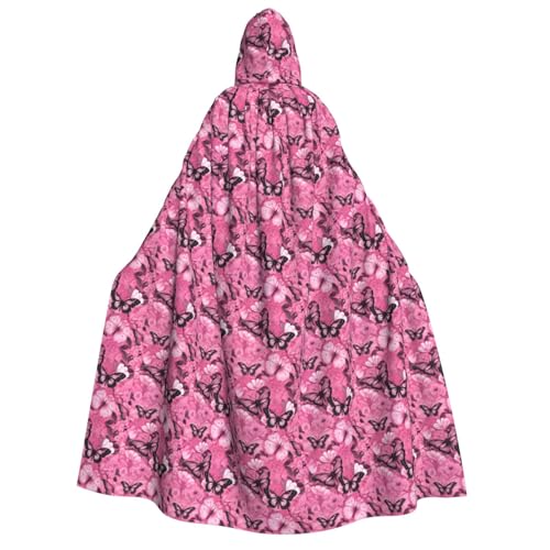 Cosplay cape à capuche rose papillon 190 cm carnaval et festival