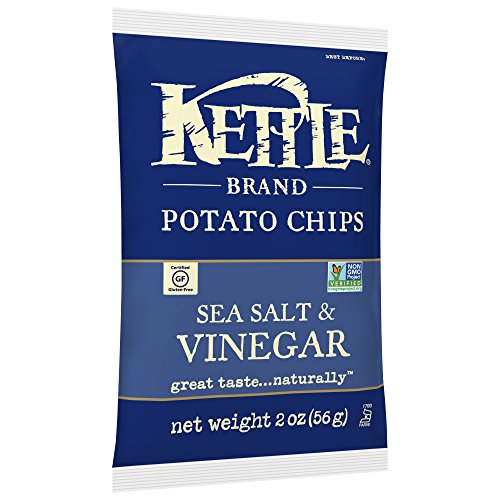 Image of Kettle Brand Potato Chips, Sea Salt & Vinegar Bags, 2 Ounce (Pack of 24)