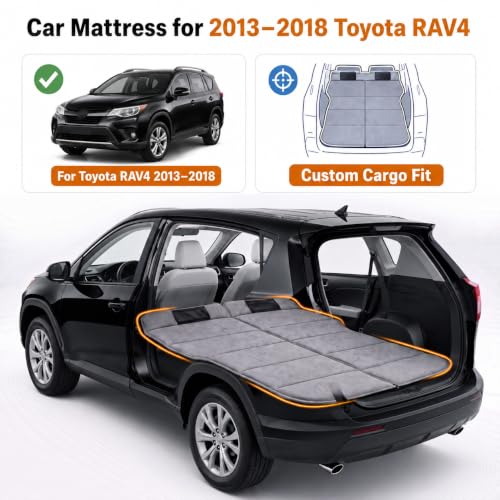 Image of Car Mattress for 2013-2018 Toyota RAV4, Upgraded Non-Inflatable Thickened Foam SUV Car Camping Mattress, Foldable Trunk Sleeping Pad Car Bed Mattress for Road Trips Camping Travel