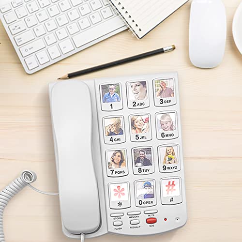 Big-Button-Phone-for-Seniors-Home-10-Pictured-Big-ButtonsWired-Simple-Basic-Landline-Telephone-for-Visually-Impaired-Old-People-with-Large-Easy-Buttons-Emergency-House-Phones
