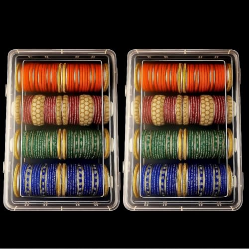 Image of Mahganya Clear Plastic Bangle Box, 4 Compartments pack 2