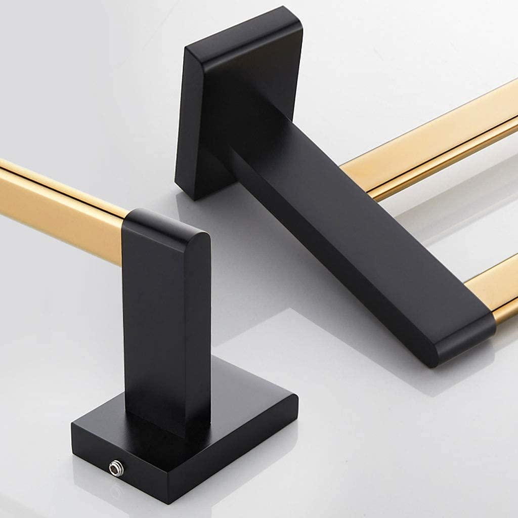 Portasciugamani Portasciugamani Portasciugamani da bagno Porta asciugamani Doppio portasciugamani 50 cm/60 CM Gancio da parete Portasciugamani in stile contemporaneo Mensola per asciugamani da bagno