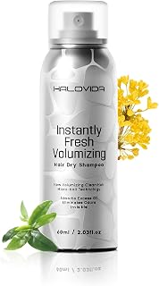 HALOVIDA Dry Shampoo for Women, Invisible Travel Size Dry Shampoo Spray for Dark Hair Leaves No White Residue, Absorb Oils, Volumizing & Refresh Hair for 72 Hours, 2.03 Fl Oz