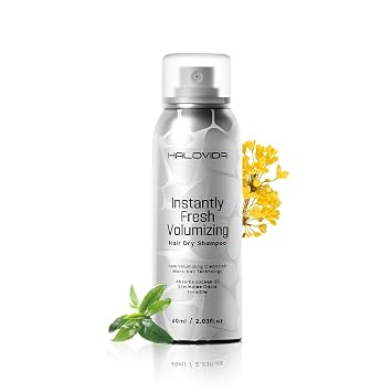 HALOVIDA Invisible Dry Shampoo, Instant Oil Control & Volume, Travel Size | No White Cast & Residue, Refresh Hair Up to 72 Hours, Gentle Formula for Sensitive Scalps, Absorbs Oil & Odor, 2.03 Fl Oz