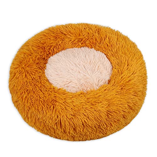 Cama calmante para cachorro - cachorrinverno com design torta ovcor | Camas redondas peludas para an