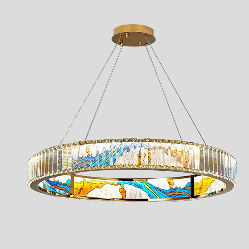 Nowoczesna okrągła lampa sufitowa z jasnej emalii, do salonu, sypialni głównej, jadalni, lampionów/80 cm