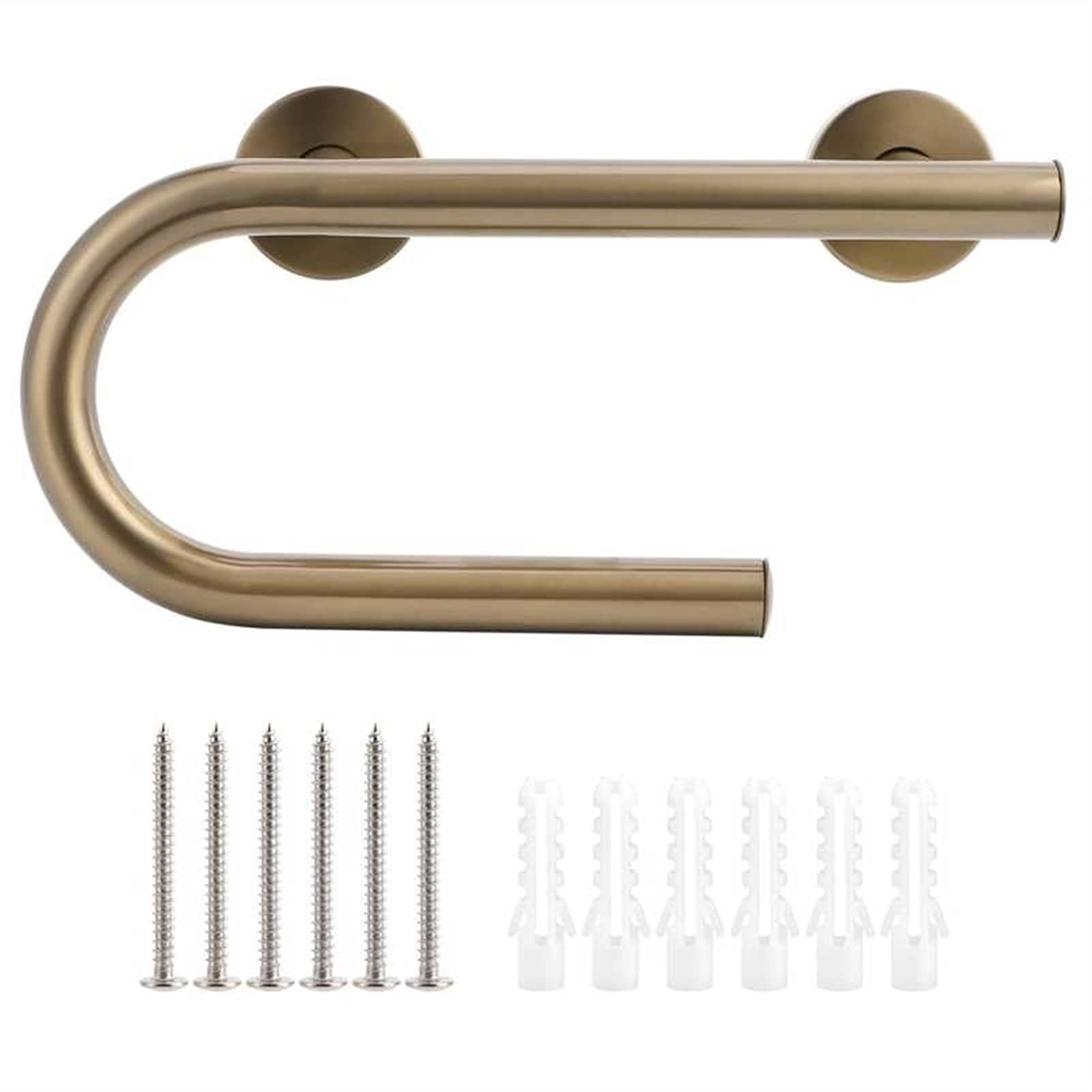 FKXSXAZ 32cm Bathroom Shower Anti-slip Bar Toilet Bath Tub Grab Safety Handrail with Holder Bar(Brushed)