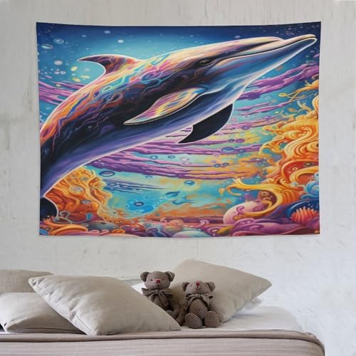 Tapisserie dauphin murale pour créer une ambiance océanique relaxante dans votre chambre