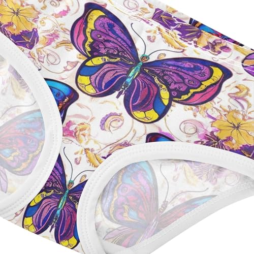 Artistic Toddlers Underwear Floral 2t Cotton Girl Panties Cute Vibrant Cartoon Purple Butterflies Briefs Kids Undies4
