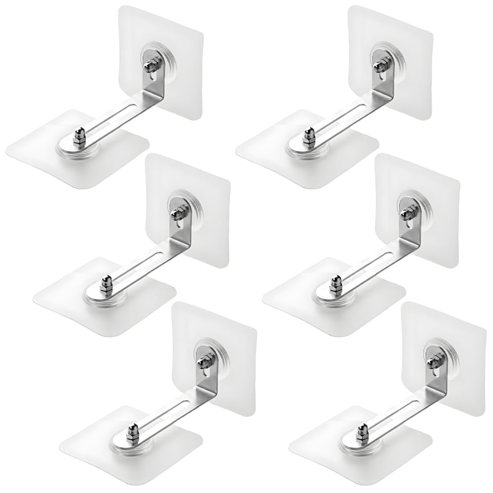 Quyueug Silvery 6 Pack Anti-Tip Furniture Anchors & Wall Straps - Heavy Duty Furniture Wall Anchor Kit For Child Safety, Wardrobe Safety Fixings, No Tools Installation, Damage-Free Stability