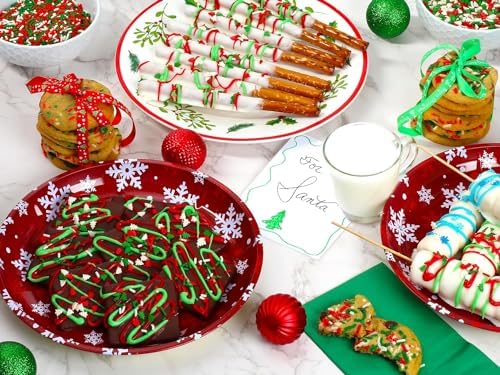 Christmas Sprinkles - 10 oz - Holiday Tree Sprinkles - Red, Green & White Sprinkles for Cookie Decorating - Bulk Christmas Jimmies for Gingerbread Cookies, Baking, Cupcakes