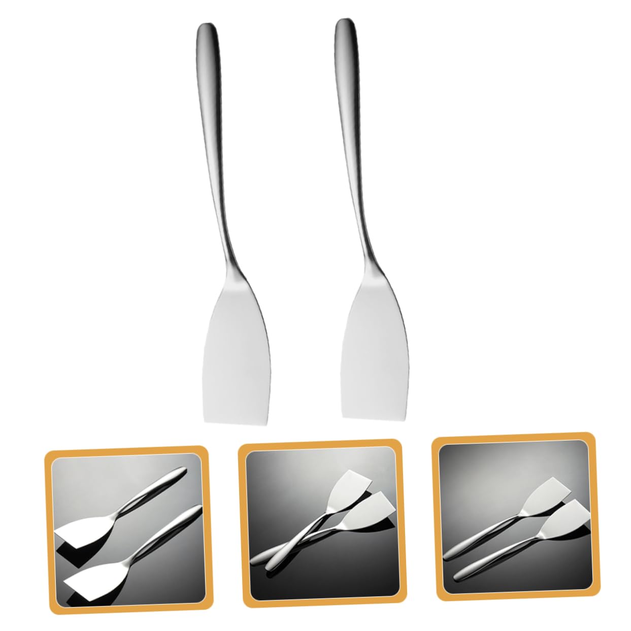 HEMOTON 5 Ensembles Spatule De Friture En Acier Inoxydable Cuillères De Cuisine Ustensile De Cuisine Spatules De Cuisine Viande Spatule De Cuisine Domestique Outil À Steak 2 Pièces * 5