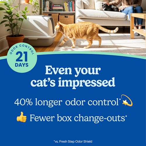 Fresh Step Advanced Ever Fresh Multi Cat Clumping Cat Litter with Febreze Freshness, Low Dust, Odor Control with Ammonia Block Tech, Compatible in Automatic Litter Boxes, 32 lb. (2 x 16 lb.)