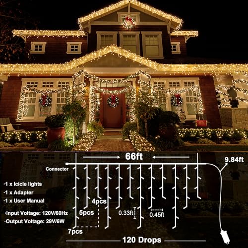 Vivideal BG-CL3M3-306L01 Icicle Christmas Lights Outdoor thumb #4