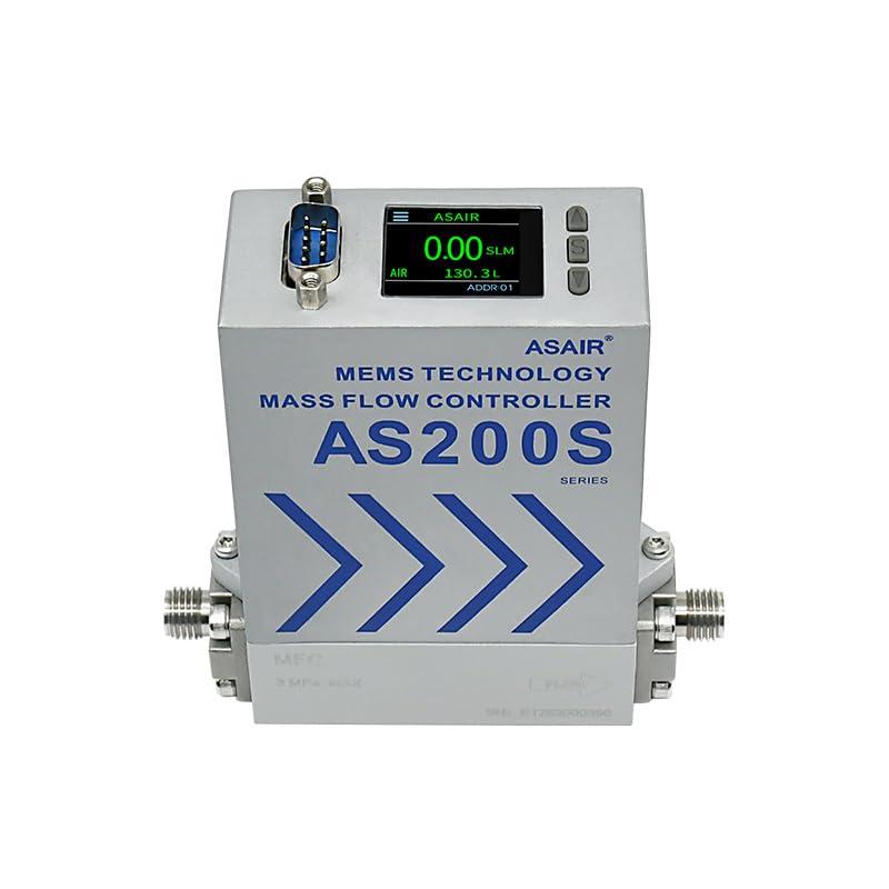 Aluminum Alloy high-Precision 100ml-300L LCD Display Gas Mass Flow Controller air Gas flowmeter AS200SC
