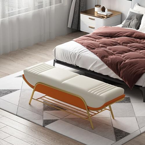 Banc à chaussures en métal robuste de 80cm de large avec assise capitonnée
