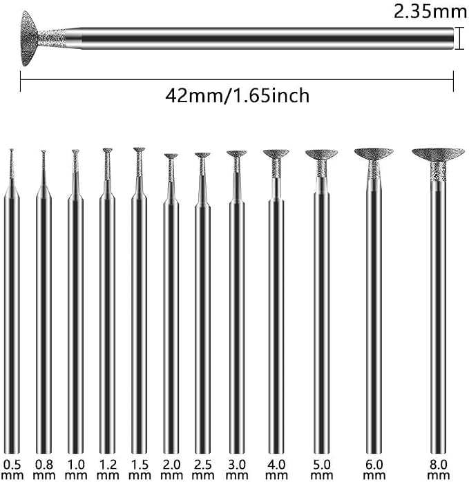 Kit de 12 Puntas de Diamante para Herramientas Rotativas miniatura 3
