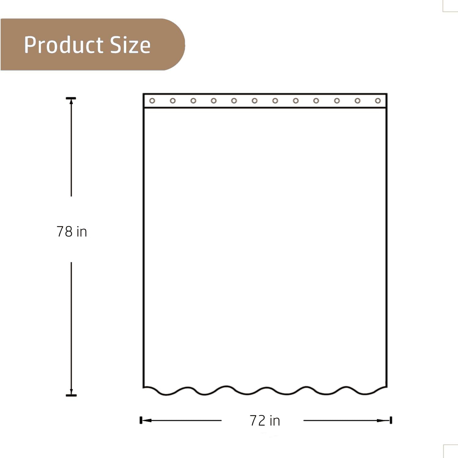 Felisa Farmhouse Long Shower Curtain with A Ruffle Hem 72x78 inch, Linen Blend Shower Curtain for Bathroom,Natural