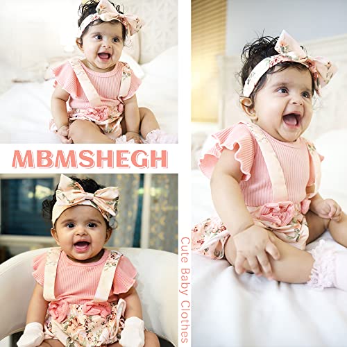 Mbmshegh Newborn Baby Girl Clothes Summer Infant Romper Outfit Short Sleeve Suspender Ribbed Shorts Onesie With Headband 0-3 Months #TOP1