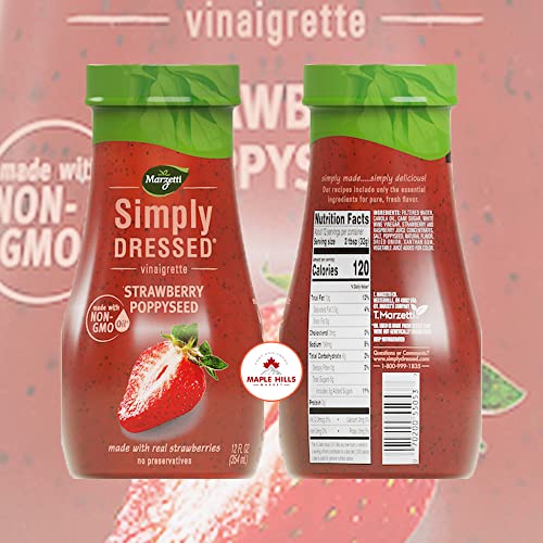 Marzetti Simply Dressed Salad Dressing Bulk Variety Pack - 6 Flavors - Caesar, Ranch + 4 Vinaigrettes - Pomegranate, Strawberry Poppyseed, Balsamic, Lemon - In Maple Hills Market Protective Box #TOP2