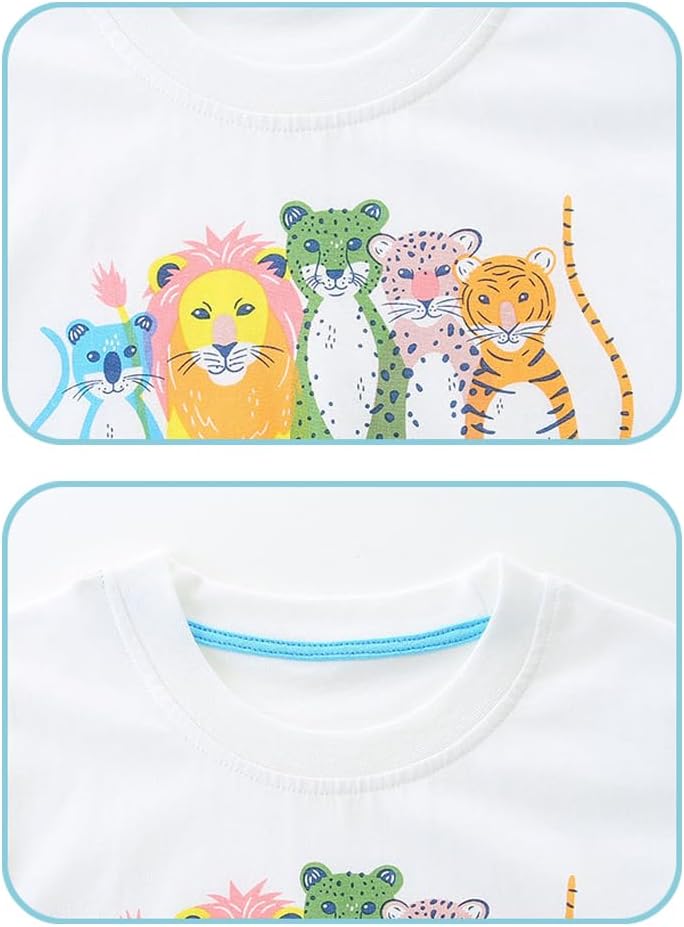 GFQLONG Toddlers Baby Boys Pack of 3 Cotton Short Sleeve Shirts Clothes Dinosaur Graphic T-Shirt Outfit - Image 4