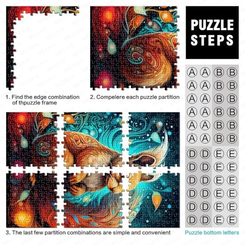 Puzzle de 1000 piezas de ardilla para combatir el estrés y desconectar en un bosque soñador 5