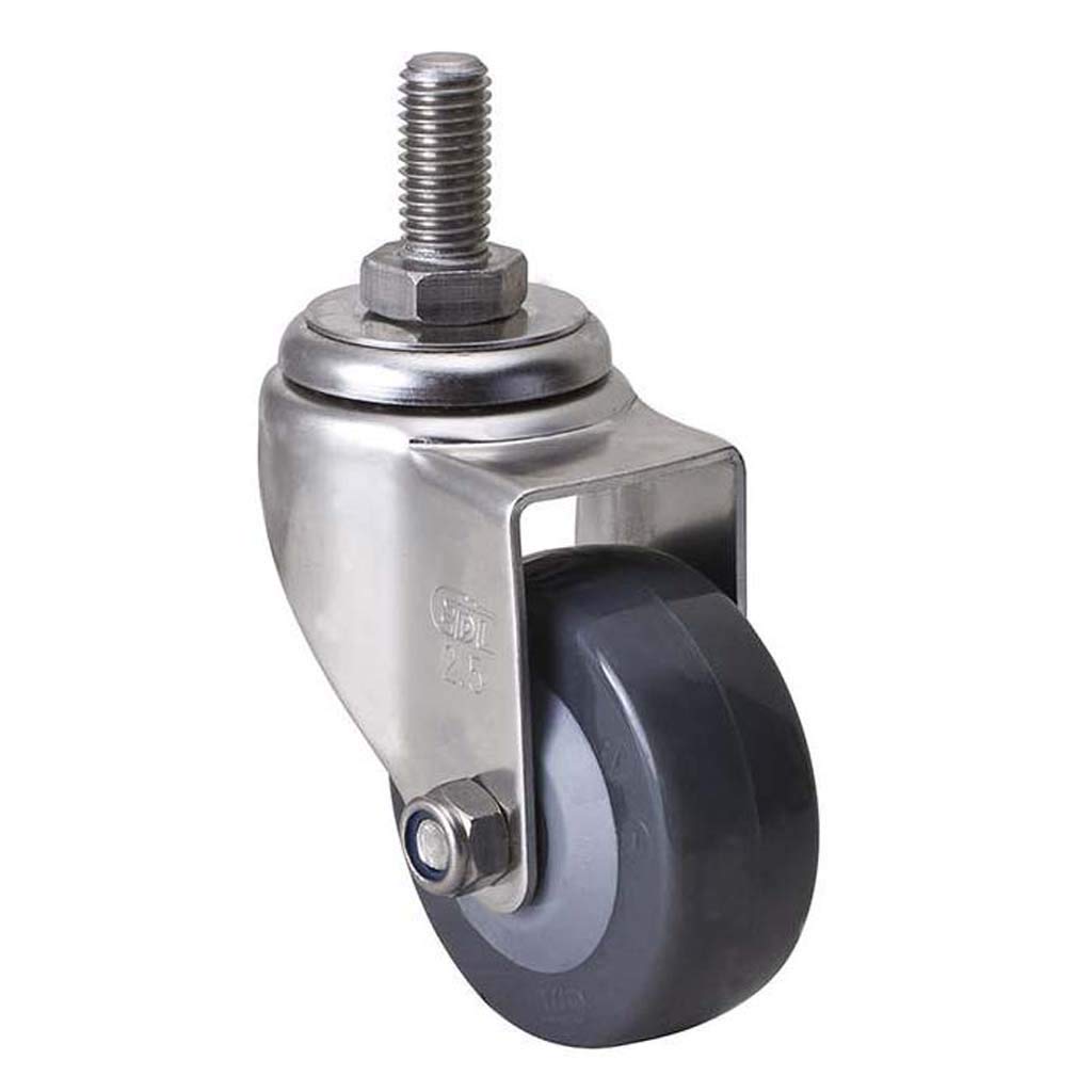 Roulettes pivotantes anti-trace pour déplacer meubles lourds sans bruit | Inox 6,35 cm