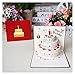 Kartka z życzeniami Urodziny Tort 3d Handmade Pop Up Card Cut Pocztówka Powitanie Prezent Karty Puste Z Kopertą Urodziny Prezenty Urodzinowe Karty Kartka świąteczna (Color : Red, Quantity : 1 pc)