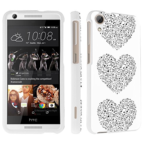 DuroCase HTC Desire 626s / HTC Desire 626 (Released in 2015) Hard Case White - (Music Note White)