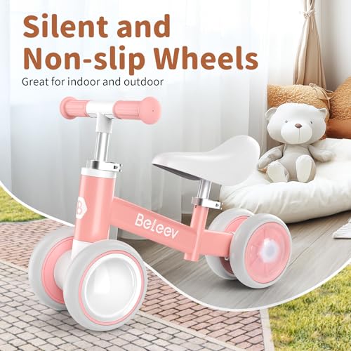 BELEEV B3 Kinder Laufrad ab 1 Jahr mit Verstellbarem Sitz & Lenker, LED-leuchtende Räder Lauflernrad für 10-36 Monate Baby, Balance Bike ohne Pedal für Jungen Mädchen, Geschenke für 1 Jahre Kleinkind