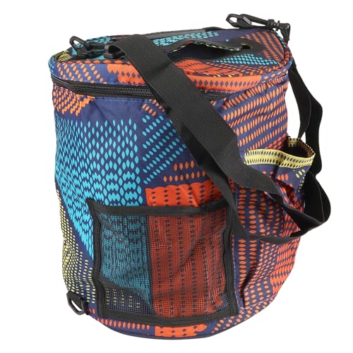 Image of BambooMN JubileeYarn Cylindrical Fabric Yarn Storage Tote Bag - Patched - 1 Bag