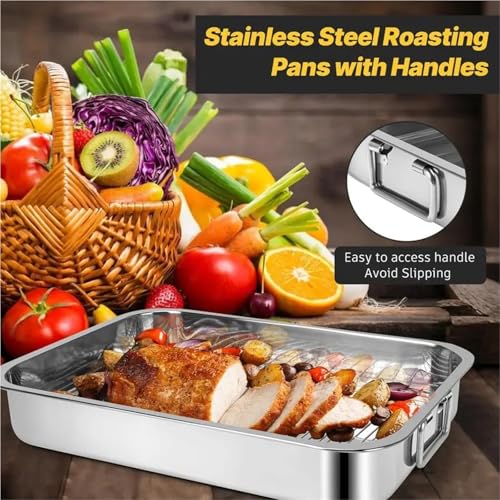 Plat de cuisson au four lavable au lave-vaisselle avec grilles de surélévation - 3