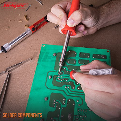 Hi-Spec 60Pc Electronics & Solder Iron Kit. Tools & Accessories For Electrical Repairs, Pcb & Computers #TOP4