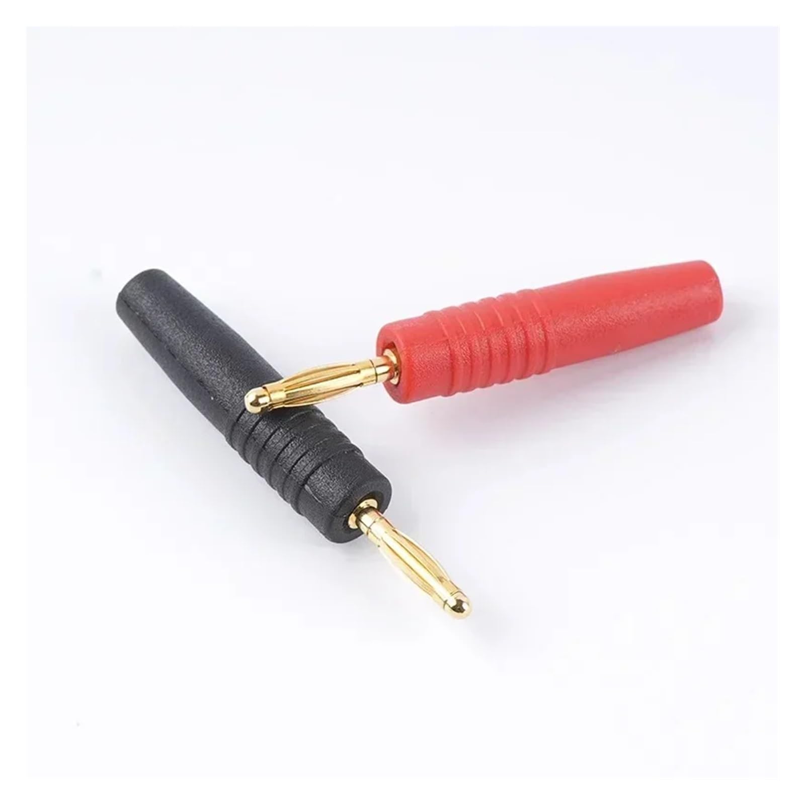 Lot de 4/10/20 fiches mâles plaquées or de 2 mm pour haut-parleur HiFi - Connecteur banane HCHDTDT (5 rouges, 5 noirs)