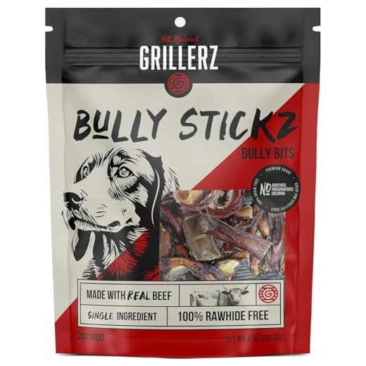 Grillerz Bully Bits, 1/2 lb Bag, 8 oz, All Natural Dog Treat for All Breeds, Dog Chew for Healthy Teeth