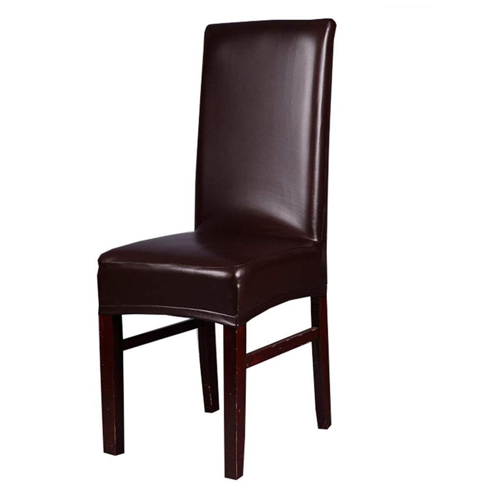Housses de chaise en cuir extensible marron imperméables lot de 4 Inroy