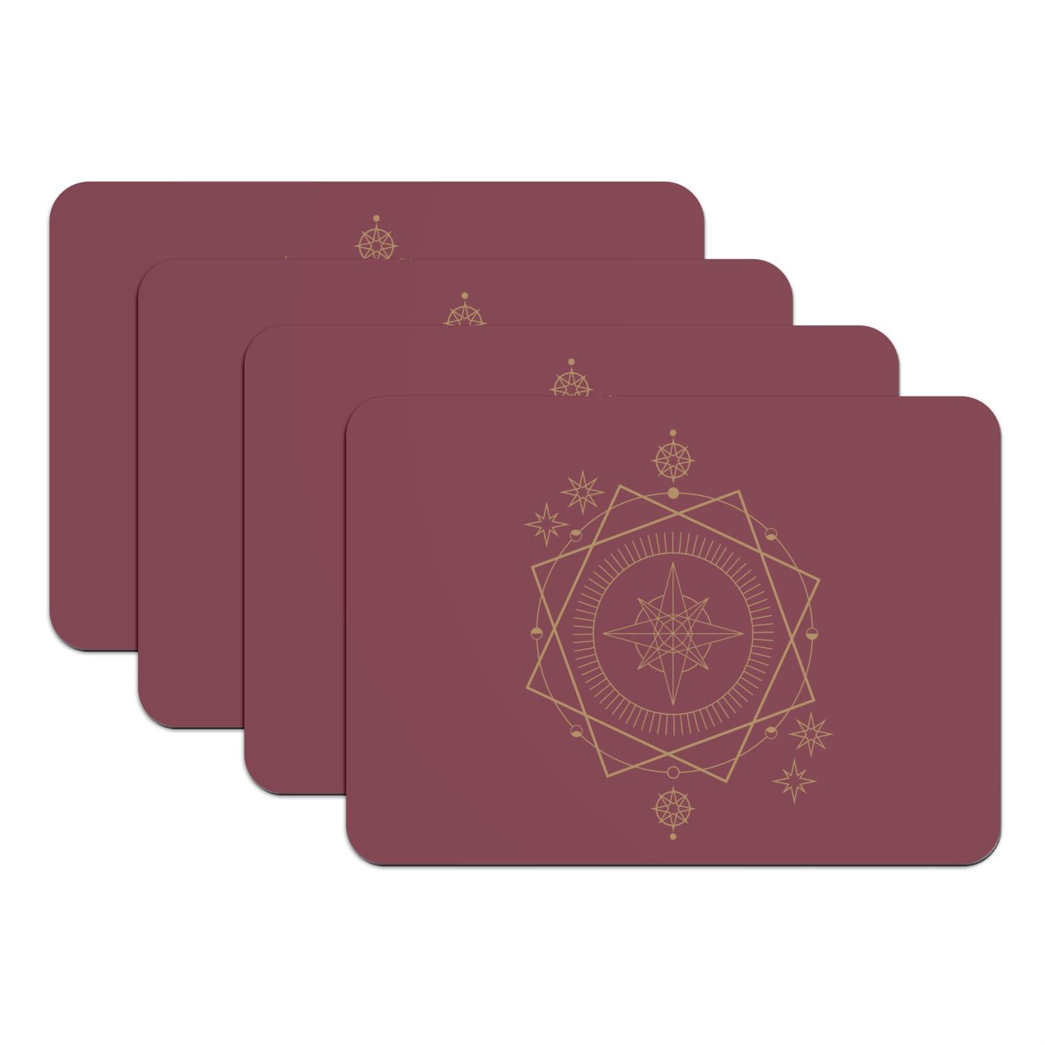 Sets de table ésotérisme rouge dessous caoutchouc grand format ciel astral