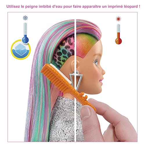 Barbie Poupée Barbie Chevelure Arc En Ciel Léopard - vue 5