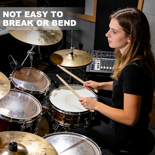 Meeynn Drum Mallets Kit – 4 Pairs (Felt Timpani, Rubber, Marimba, 5A Drumsticks), Percussion Instrument Beginner Accessories for Steel Drum, Bass Drum, Glockenspiel, Xylophone Mallet - Thumbnail 6
