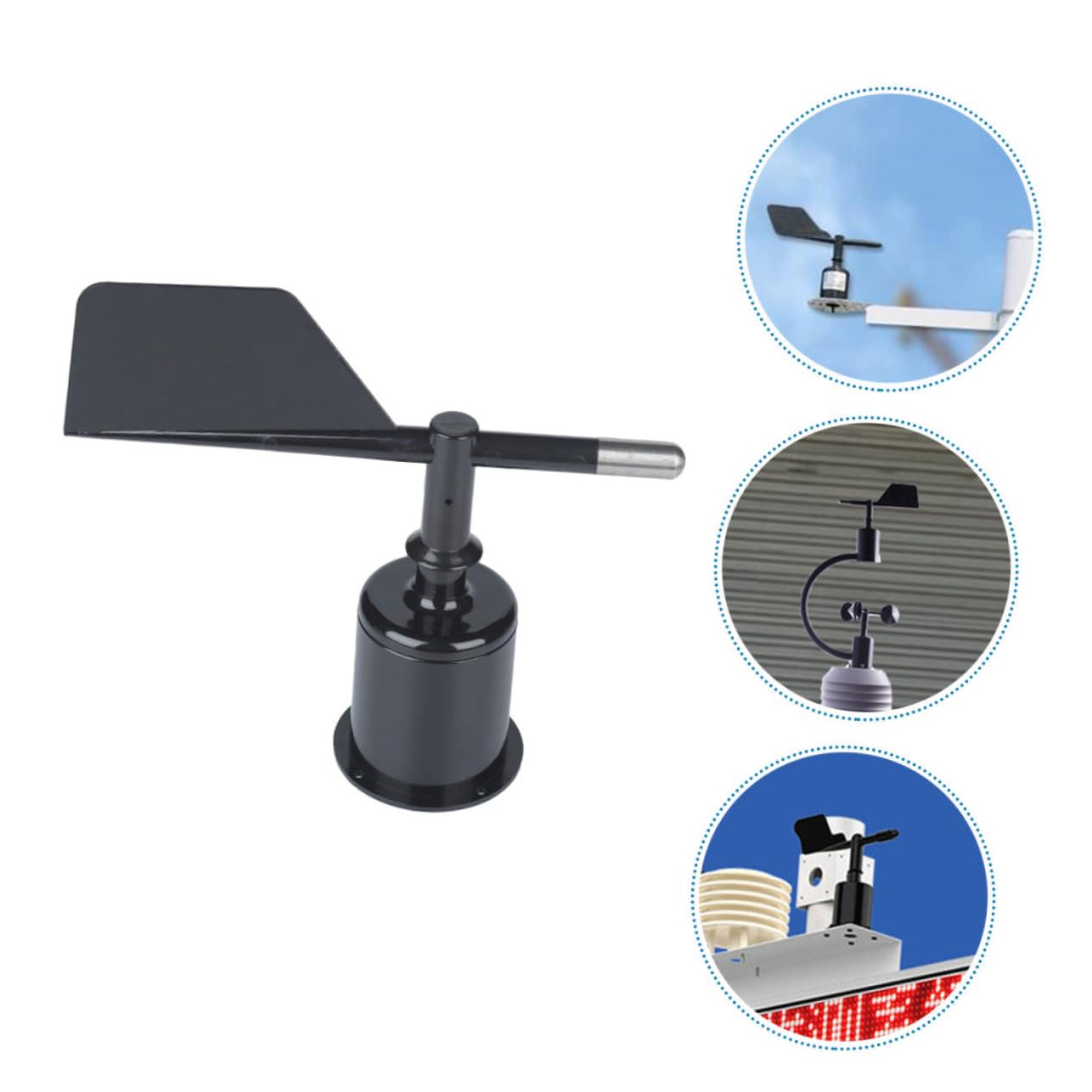 Yardwe Anemometer-Gehäuse Windanzeiger-Teil Windrichtung Anemometer-Abdeckung Windanemometer-Kunststoffschale Outdoor-Gehäuse Zubehör Windfahne Abs Schwarzes