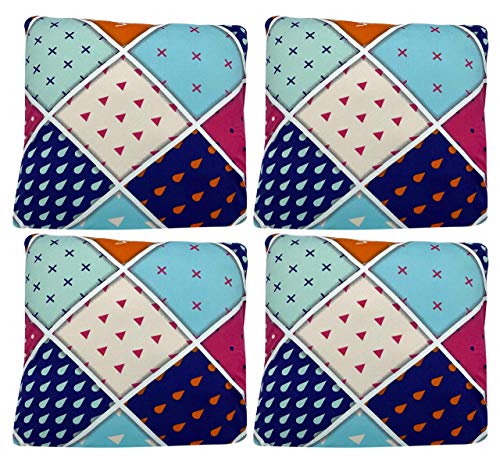 Image of House of Quirk Polyester Throw Pillow Case Cushion Cover Home Sofa Decorative (Cover Only, No Insert)(16.5x16.5 inch / 42x42cm) (Geometry Pink /Green, 4)